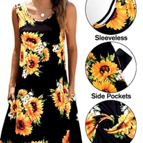 Women Casual T-Shirt Floral Summer Dress - Picture 7 of 7